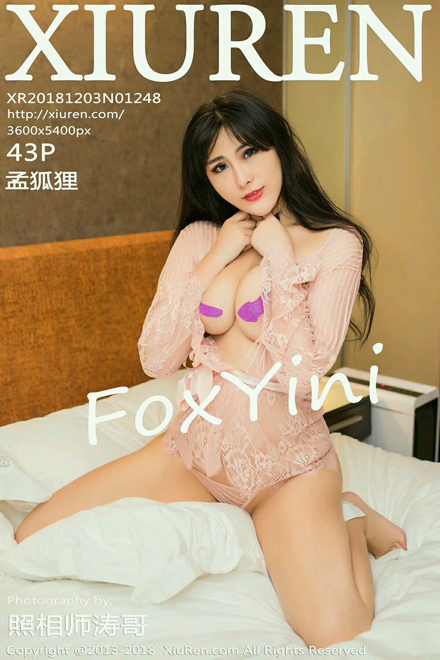 [XiuRen秀人网]No.1248_女神孟狐狸FoxYini黑色情趣薄纱+情趣内衣秀豪乳诱惑写真43P-秀人网 - XiuRen.Pro
